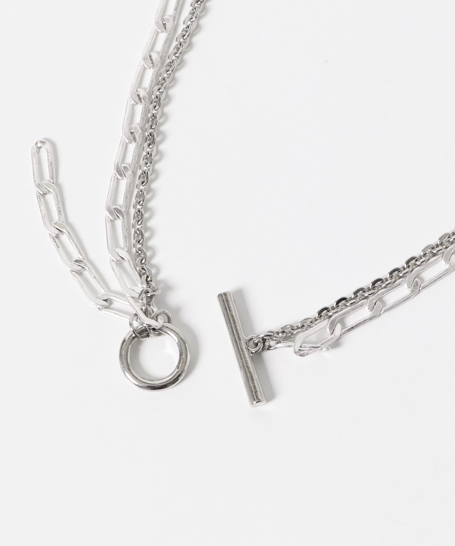 チェーンレイヤードマンテルネックレス SLV -