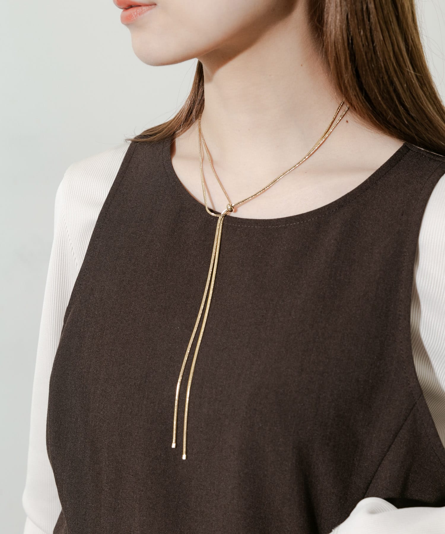 スネークチェーン2WAYスライドネックレス