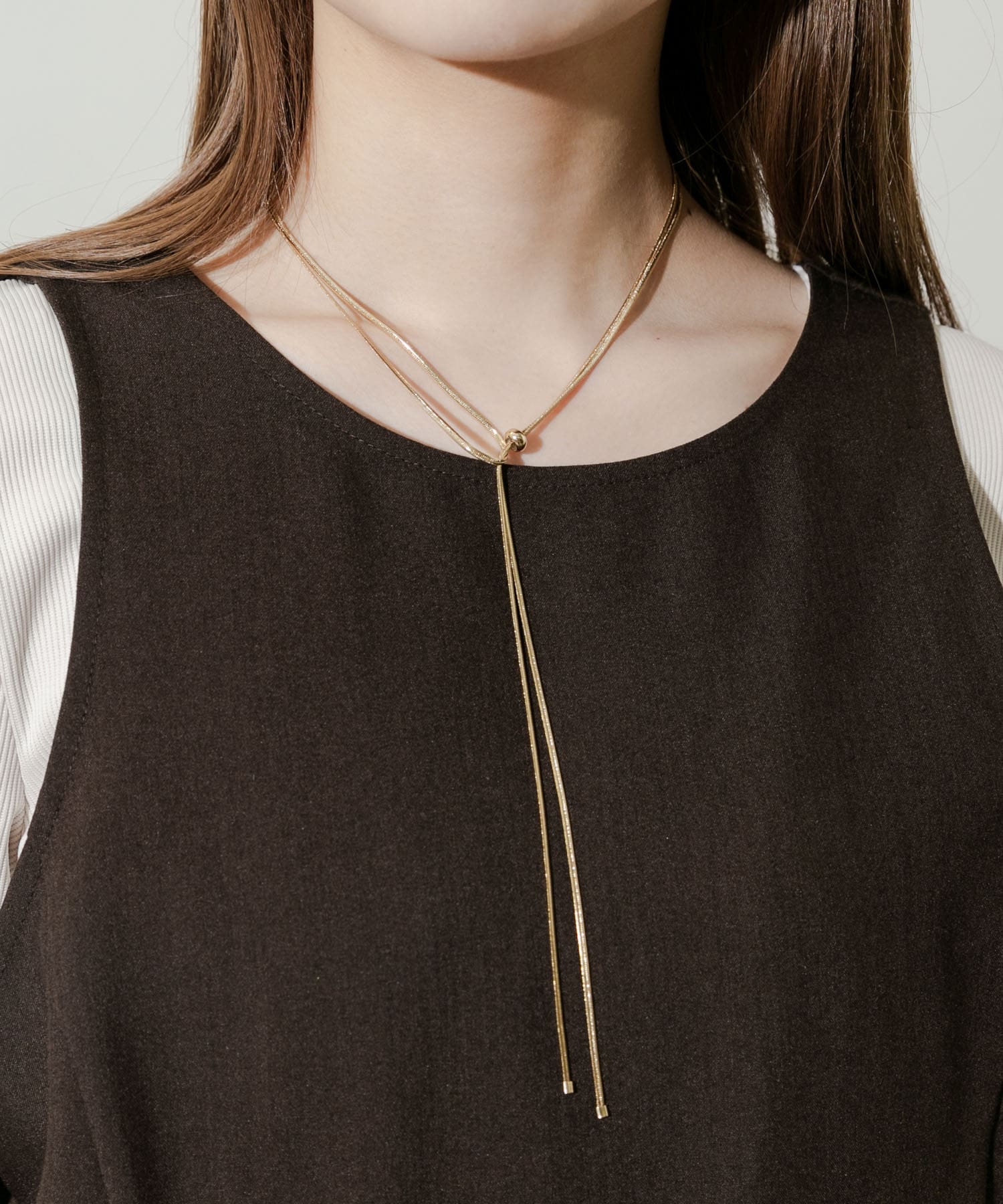 スネークチェーン2WAYスライドネックレス GLD -