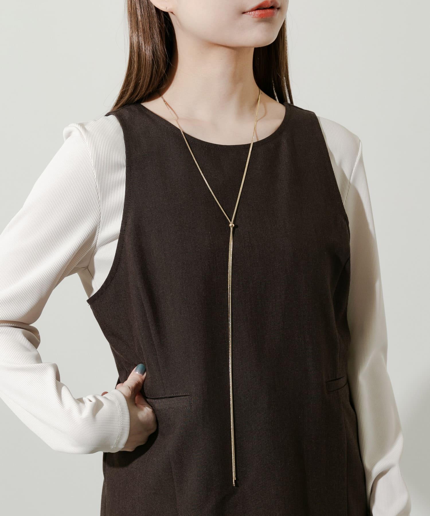 スネークチェーン2WAYスライドネックレス GLD -