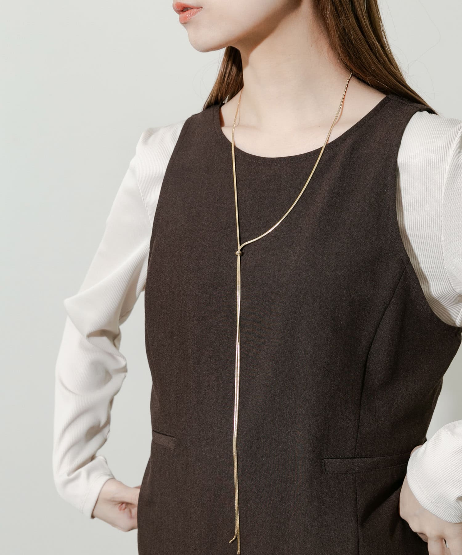 スネークチェーン2WAYスライドネックレス GLD -