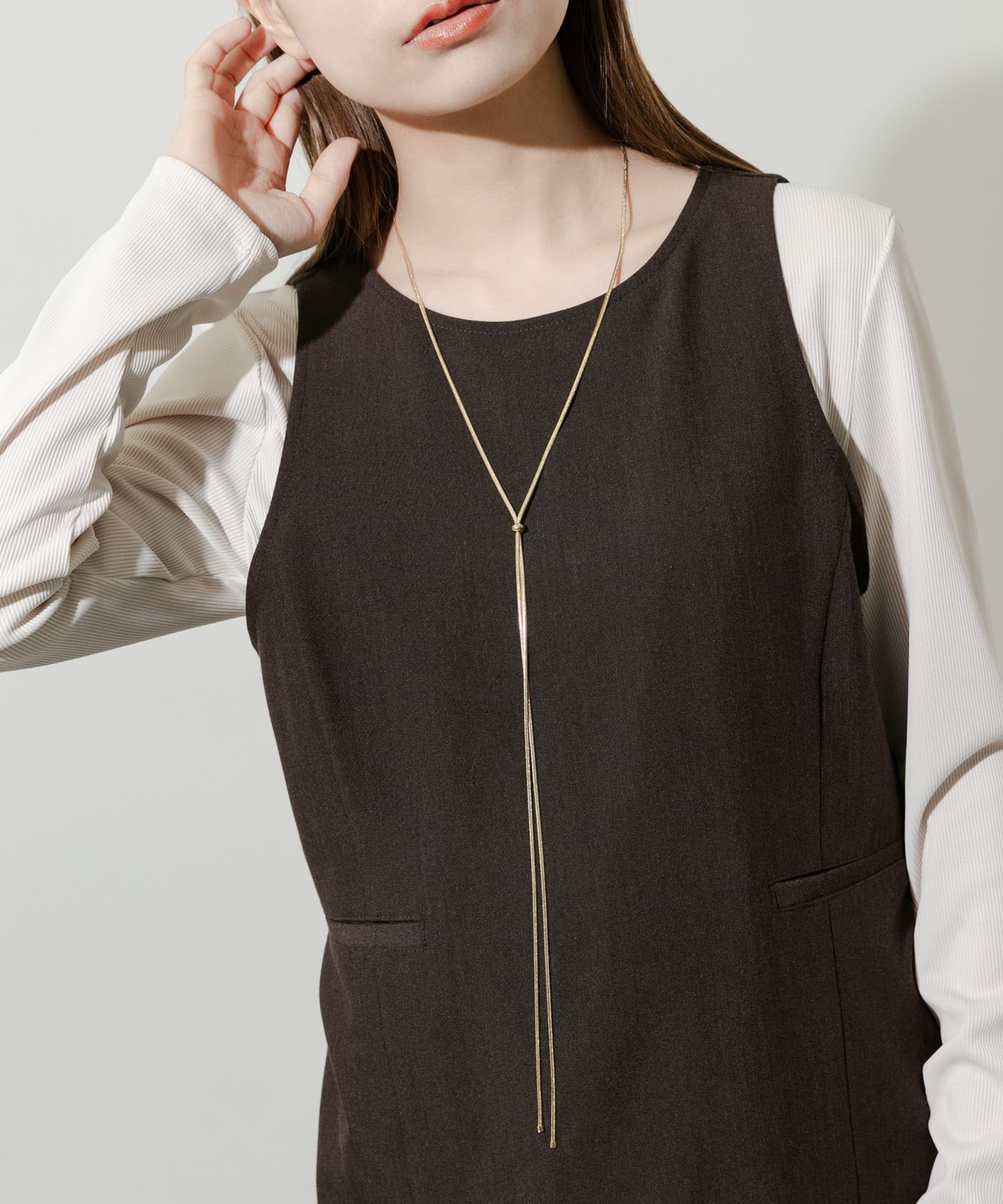 スネークチェーン2WAYスライドネックレス GLD -