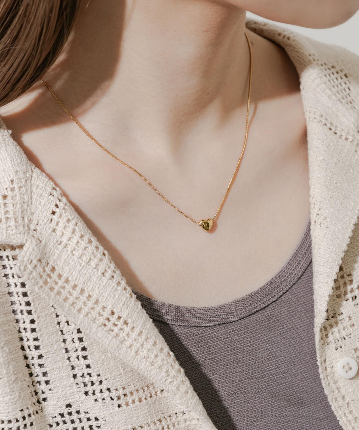 ステンレスハートトップネックレス GLD -