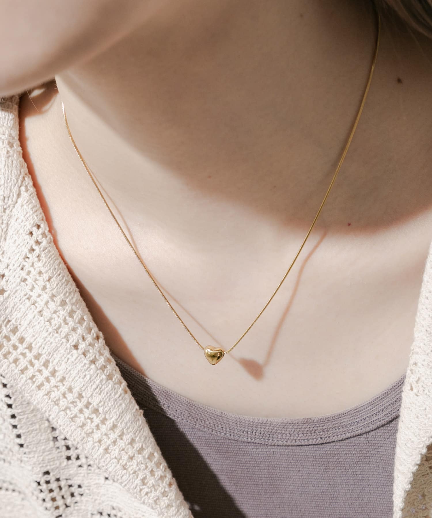ステンレスハートトップネックレス GLD -