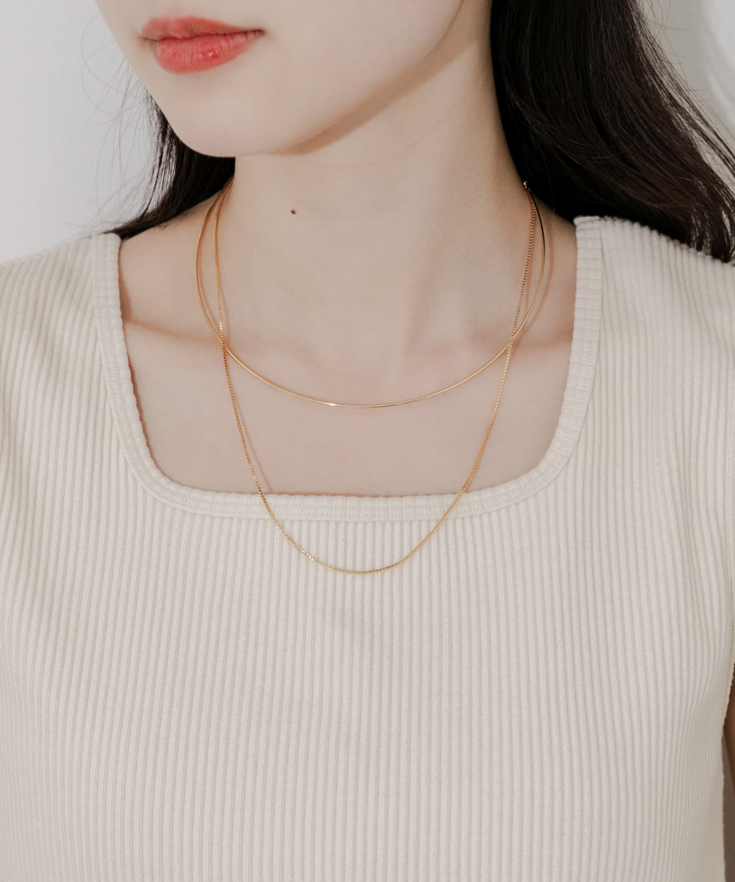 チェーンレイヤードネックカフ GLD -