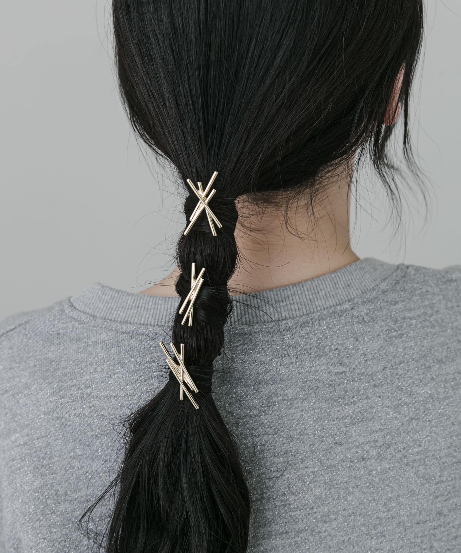 メタルクロス3セットヘアカフ GLD -