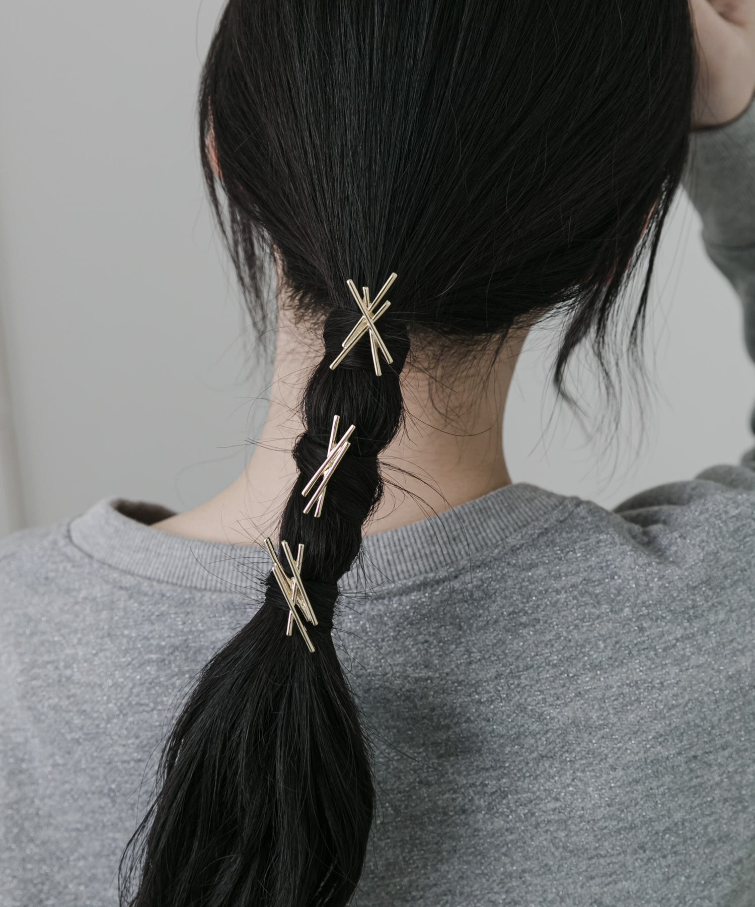 メタルクロス3セットヘアカフ GLD -