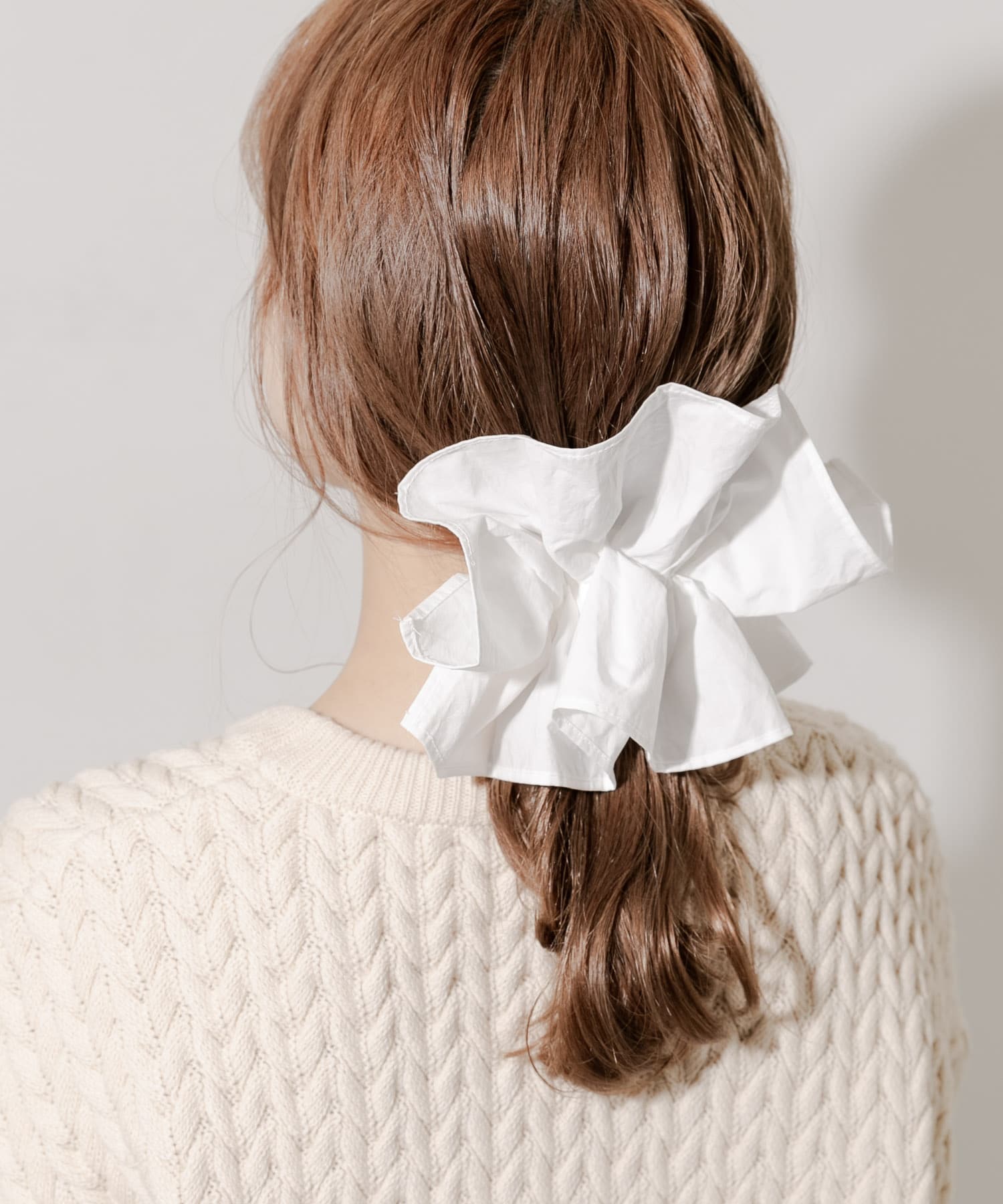 ギャザーボリュームヘアバレッタ WHT -