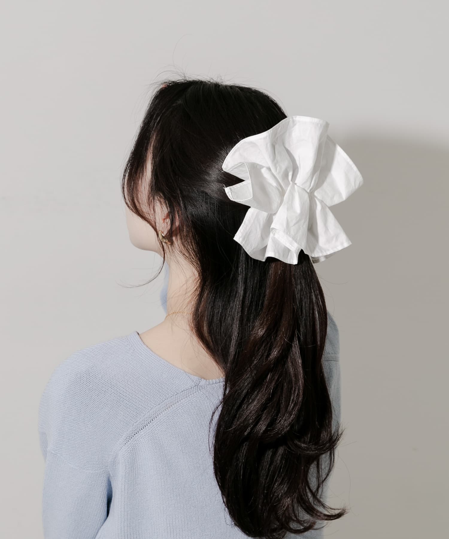ギャザーボリュームヘアバレッタ WHT -