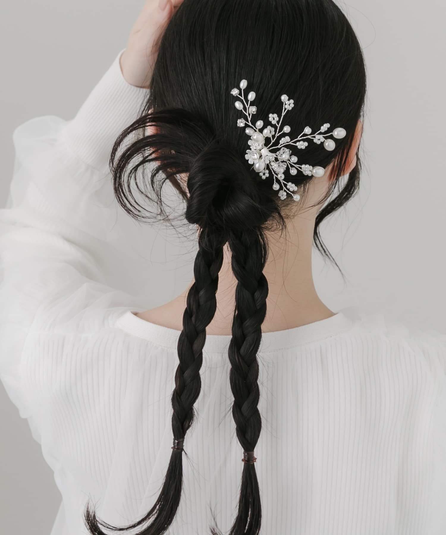 『WEB/一部店舗限定』パールフラワードレスピン WHT -