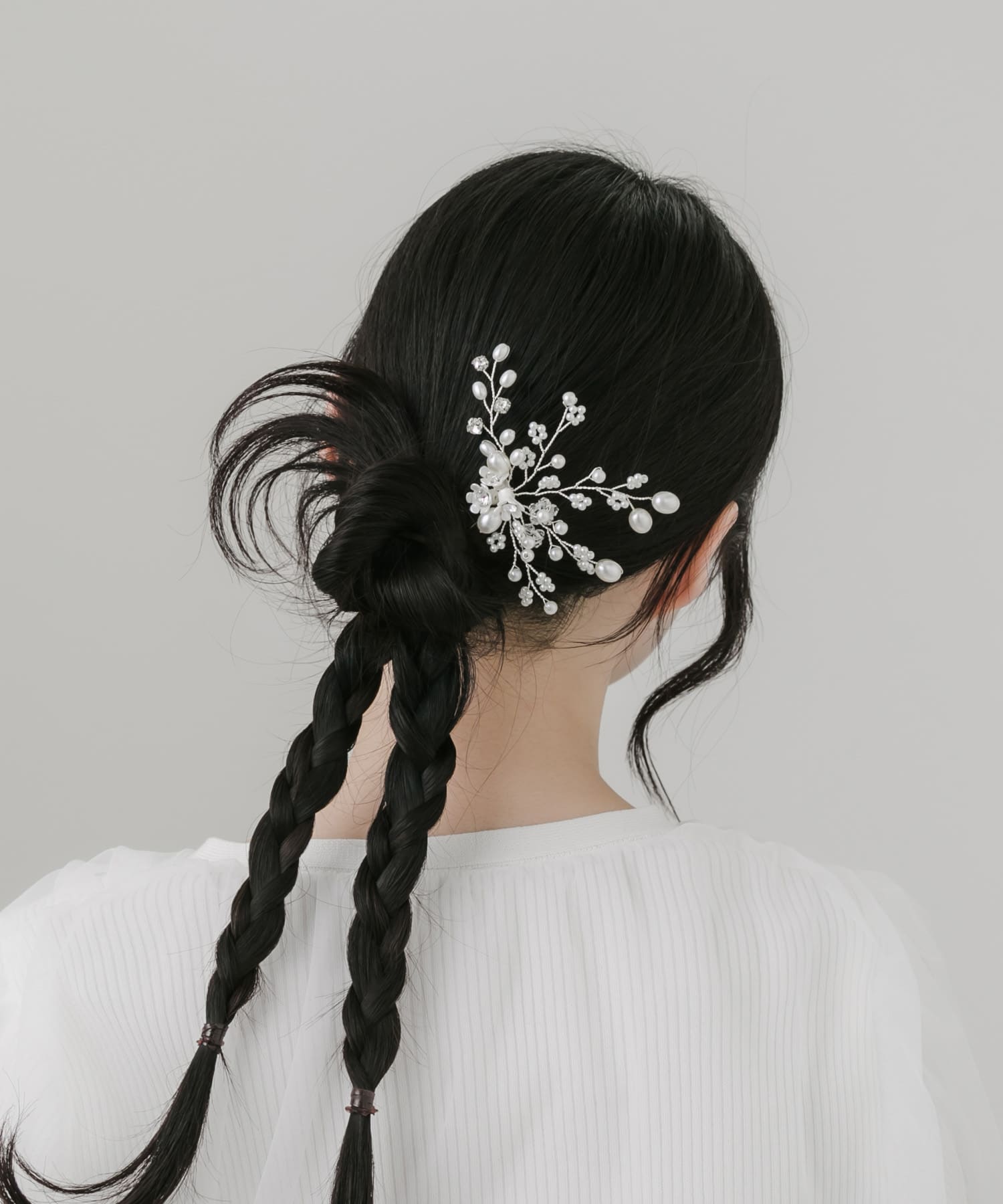 『WEB/一部店舗限定』パールフラワードレスピン WHT -