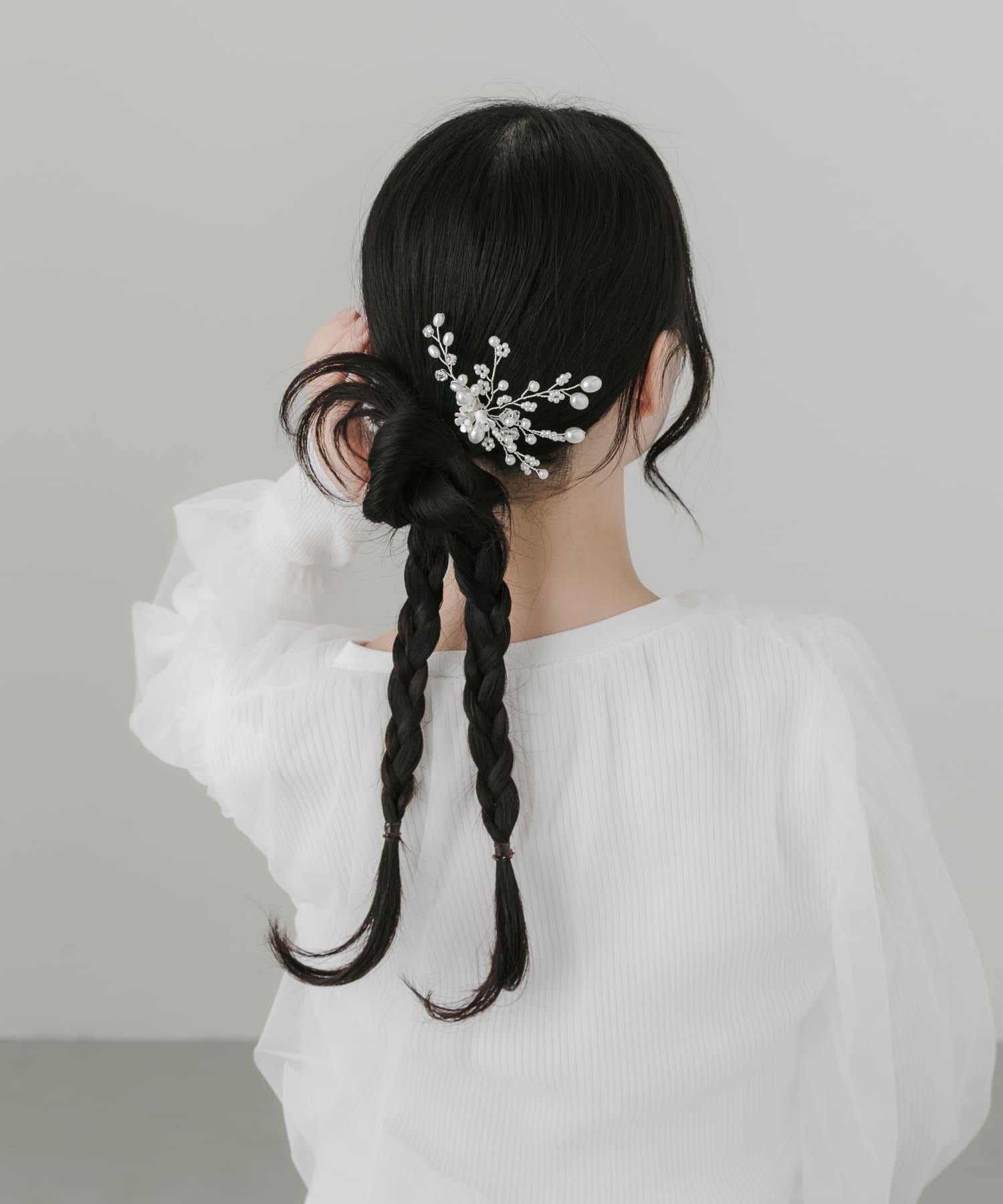 『WEB/一部店舗限定』パールフラワードレスピン WHT -