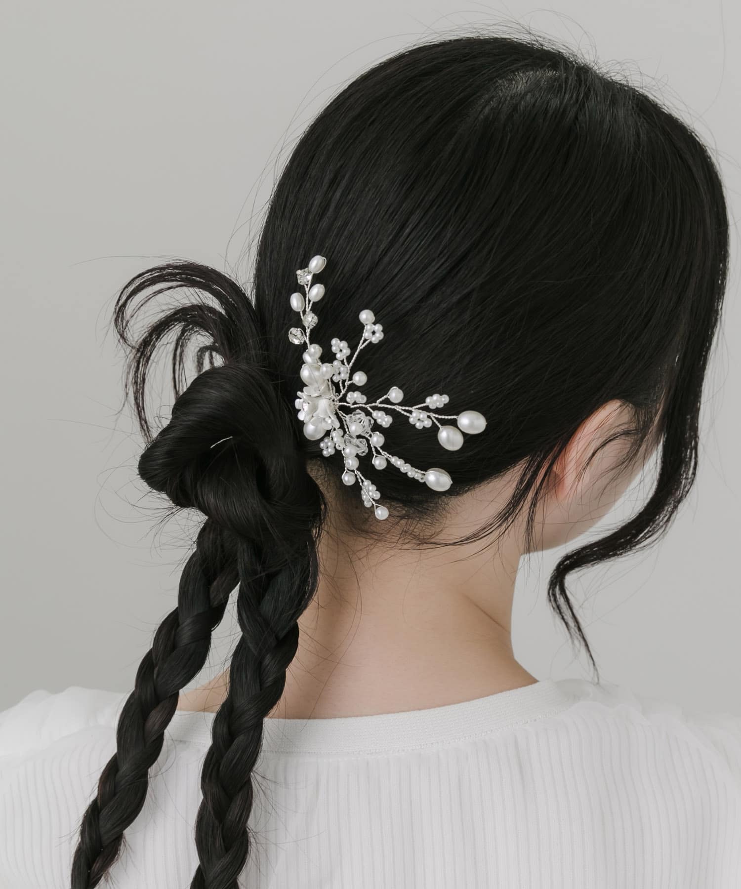 『WEB/一部店舗限定』パールフラワードレスピン WHT -
