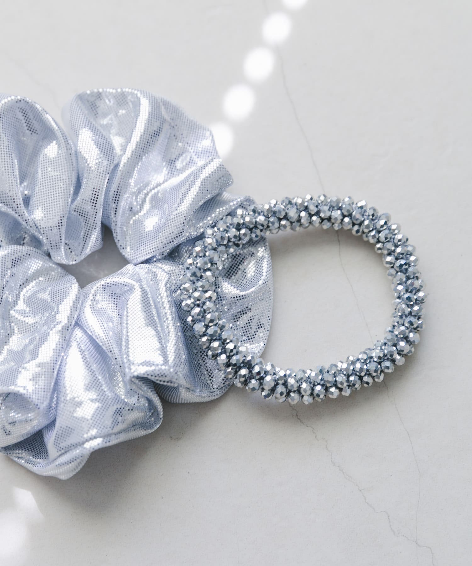 メタリック2セットヘアゴム SLV -