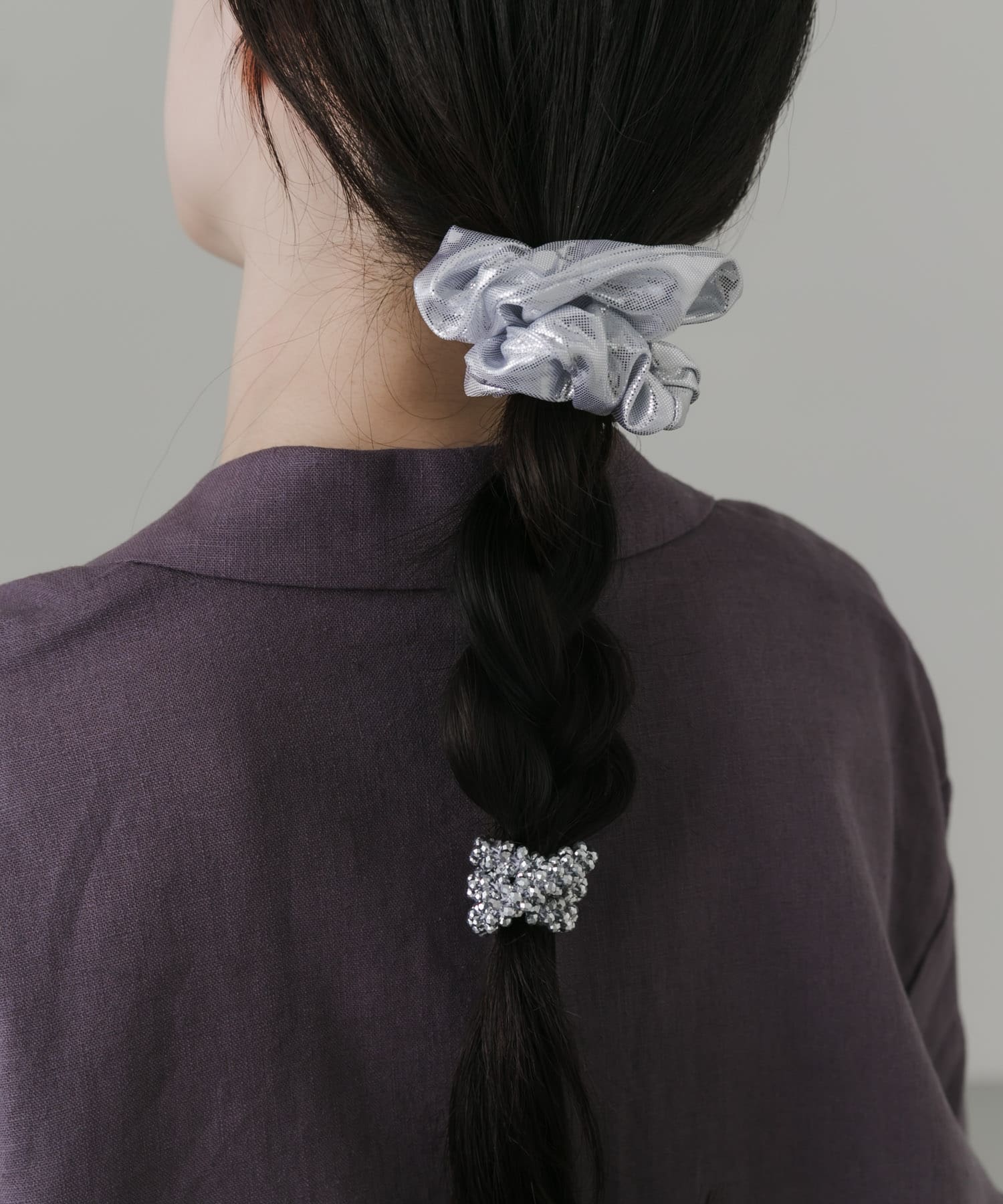 メタリック2セットヘアゴム SLV -