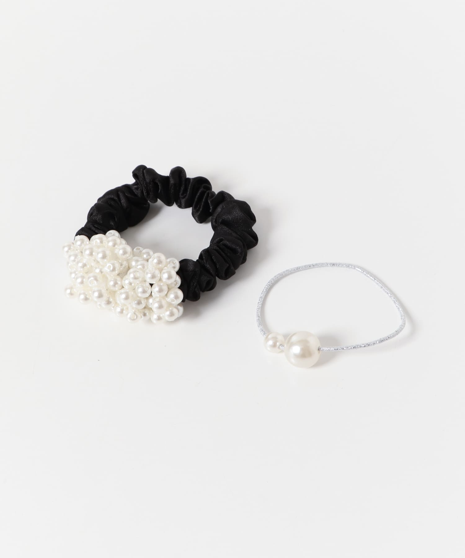 パール2セットヘアゴム BLK -