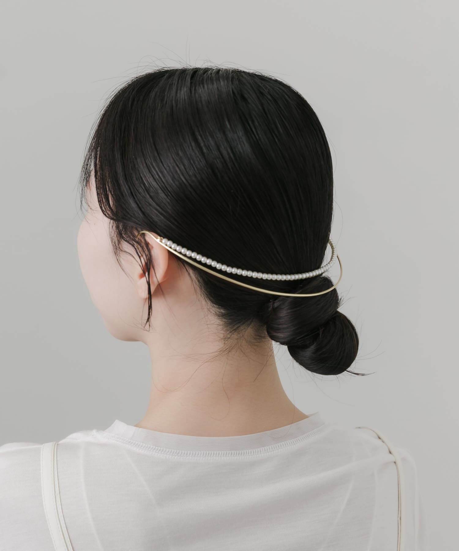 パールラインバックカチューシャ GLD/IVO -