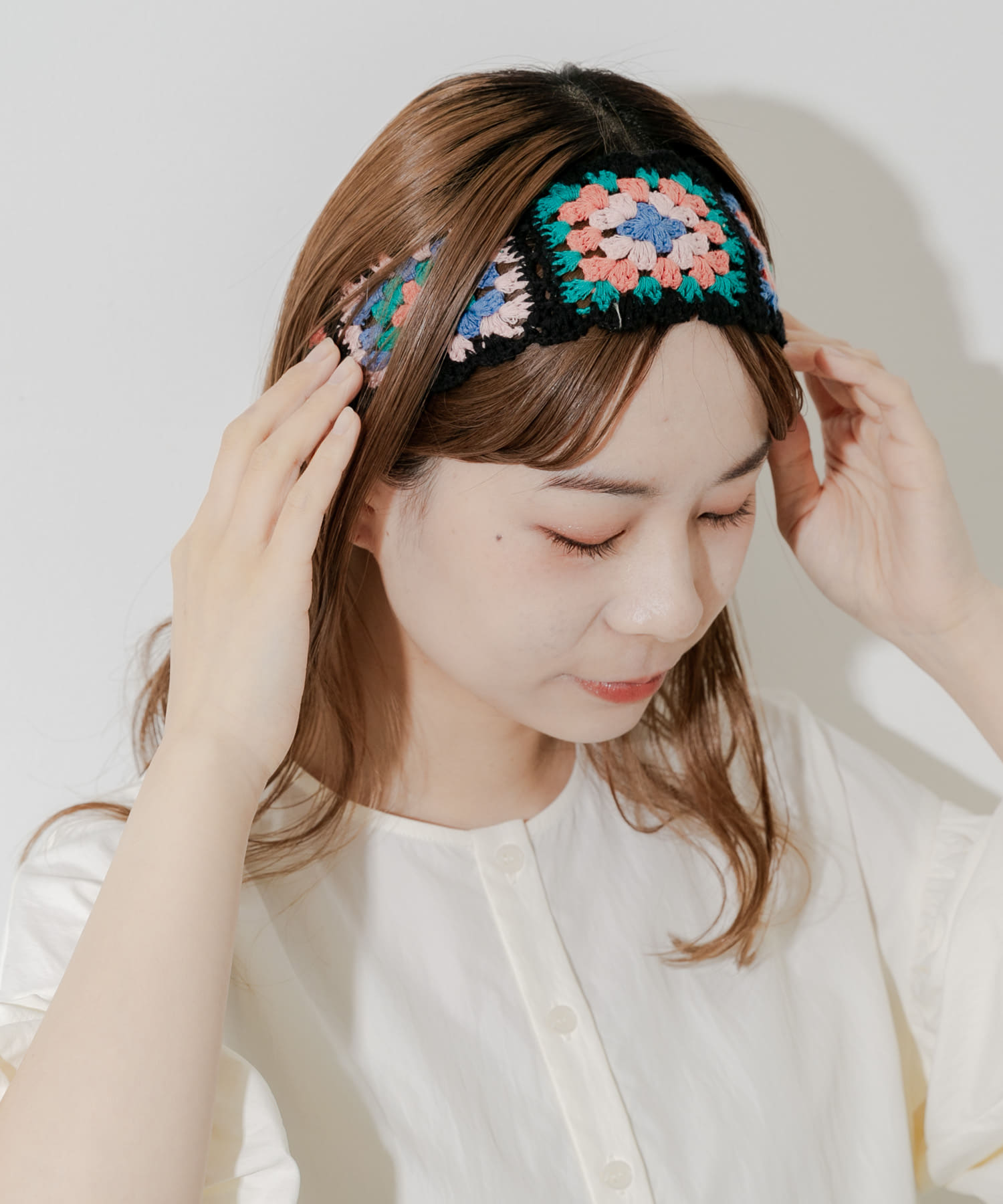 クロシェフラワーヘアバンド