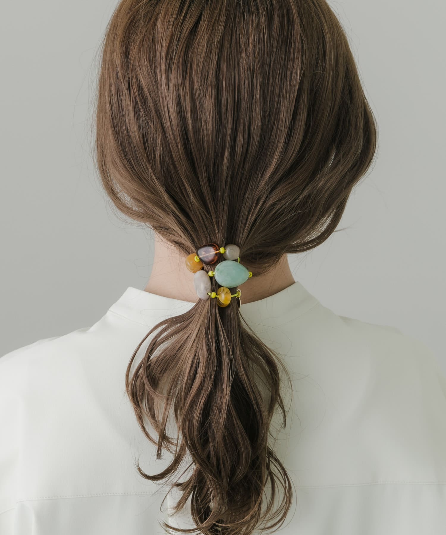 カラフルモチーフヘアポニー YEL -