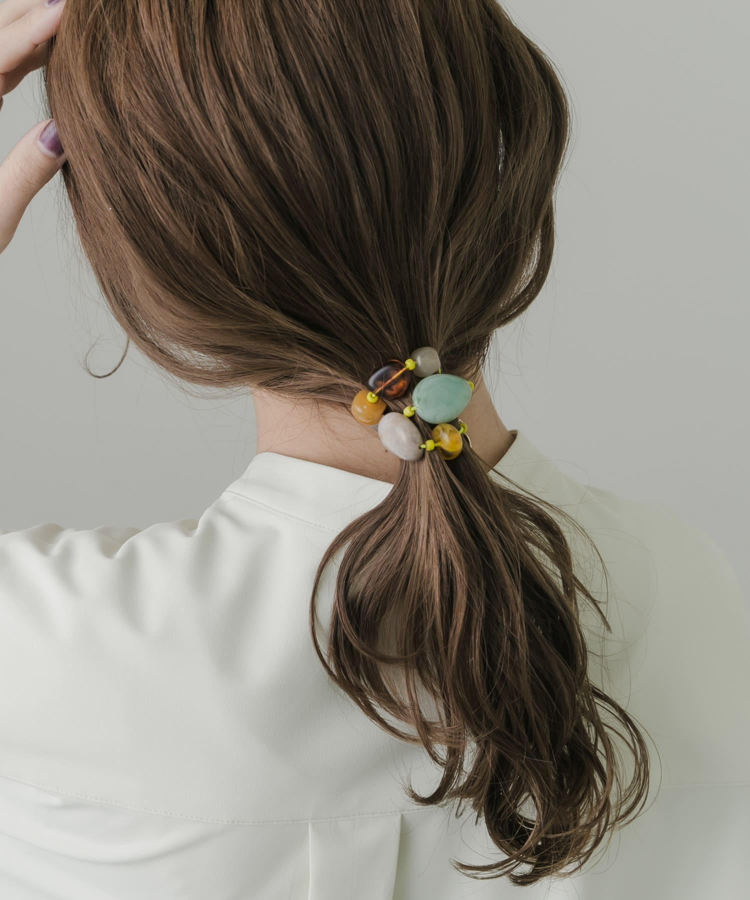 カラフルモチーフヘアポニー YEL -