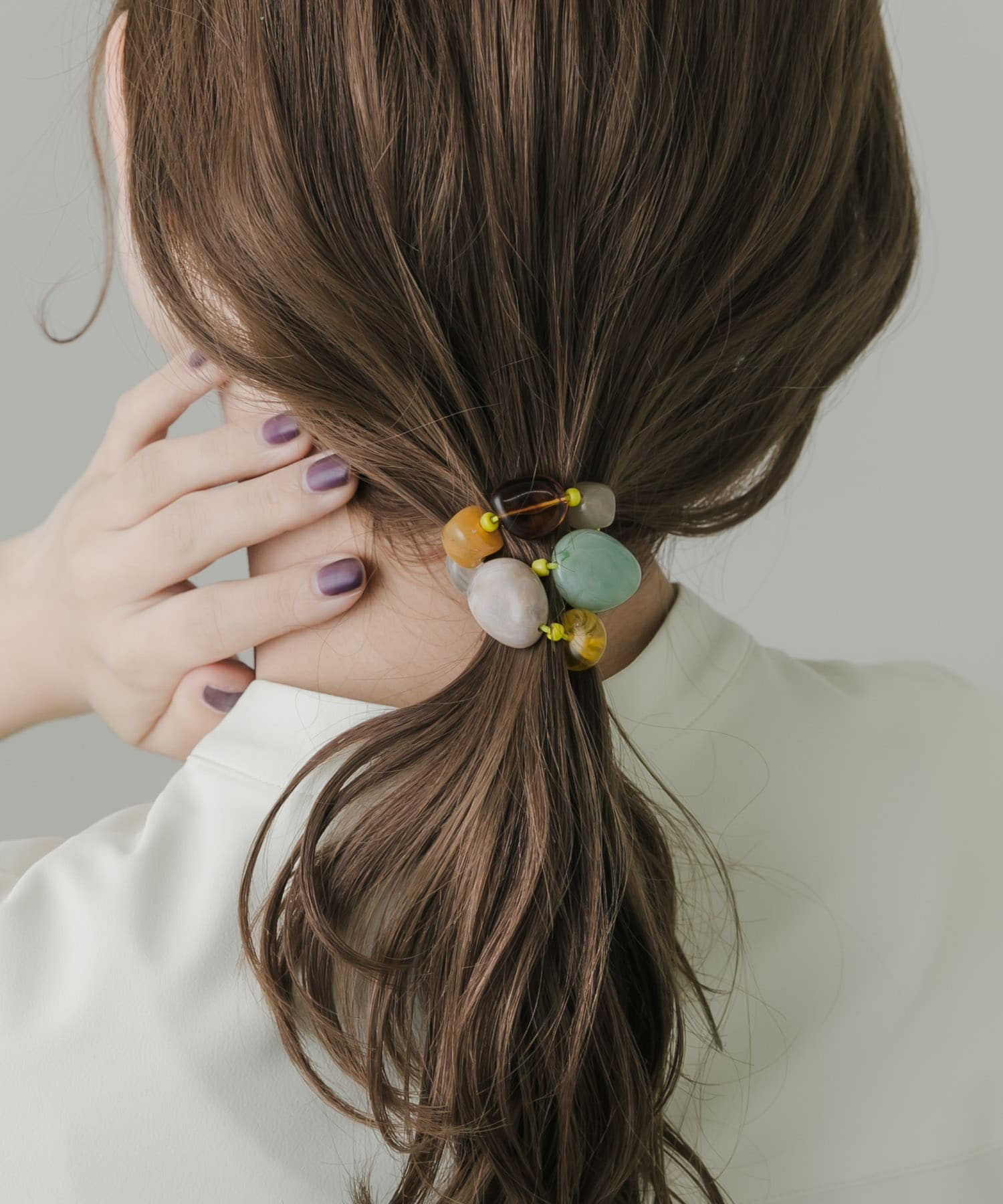 カラフルモチーフヘアポニー YEL -