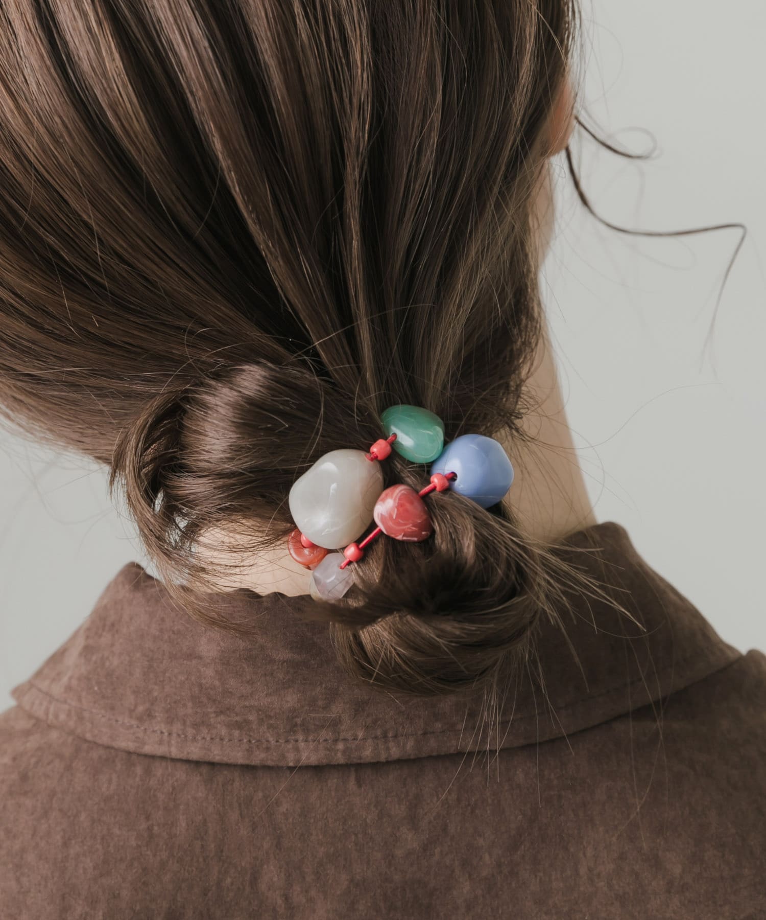 カラフルモチーフヘアポニー RED -