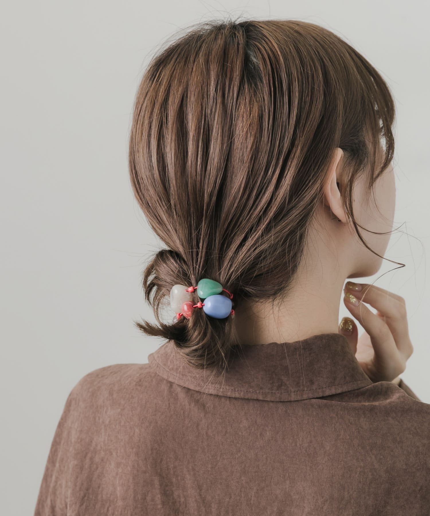 カラフルモチーフヘアポニー RED -