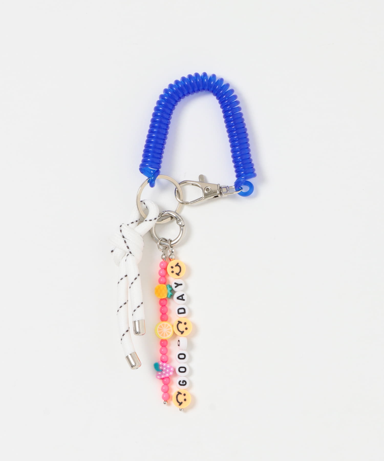 カラフルコイルビーズキーチェーン BLU -
