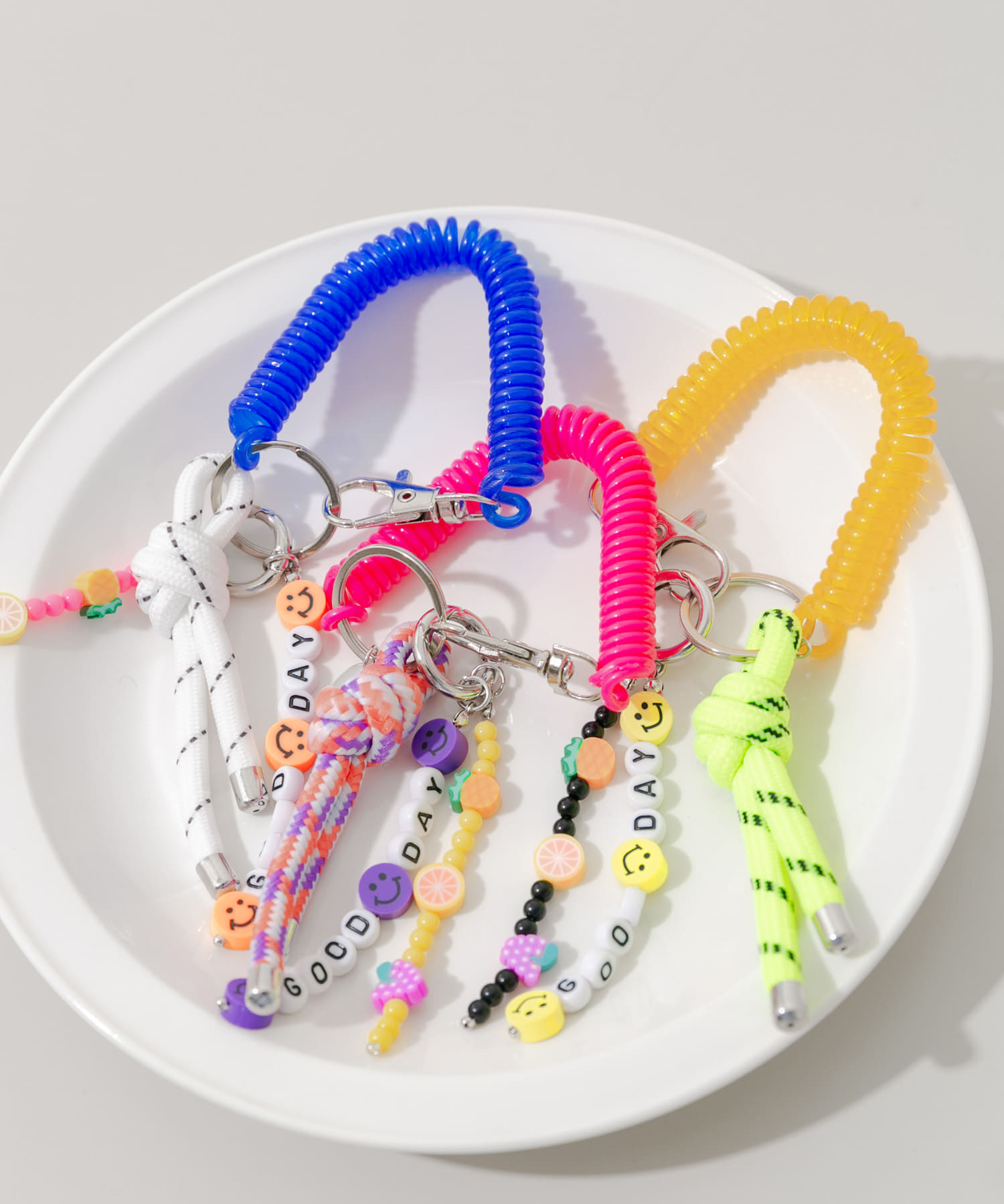 カラフルコイルビーズキーチェーン ORG -
