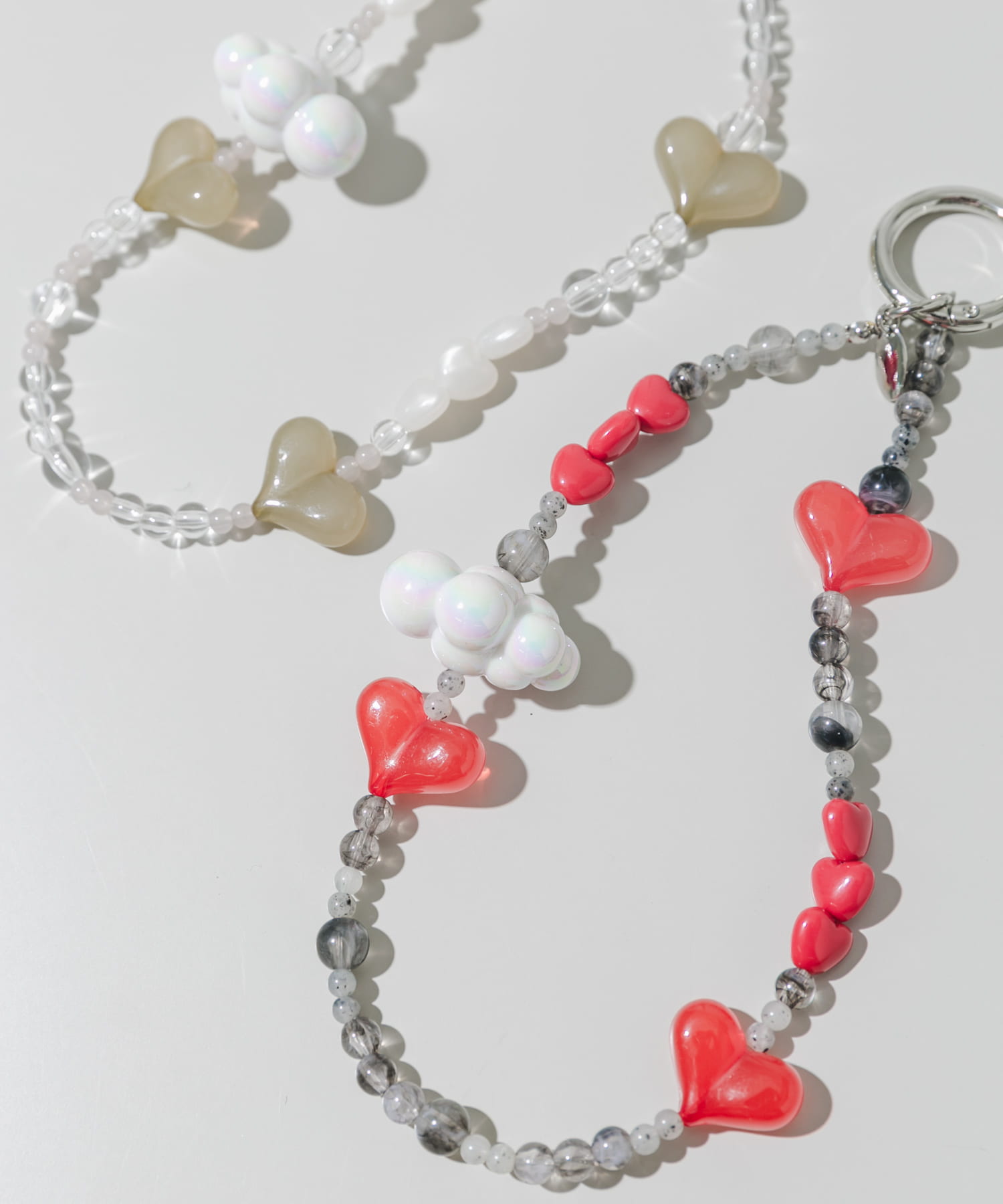 クラウドハートループキーチェーン BEG/CLR -