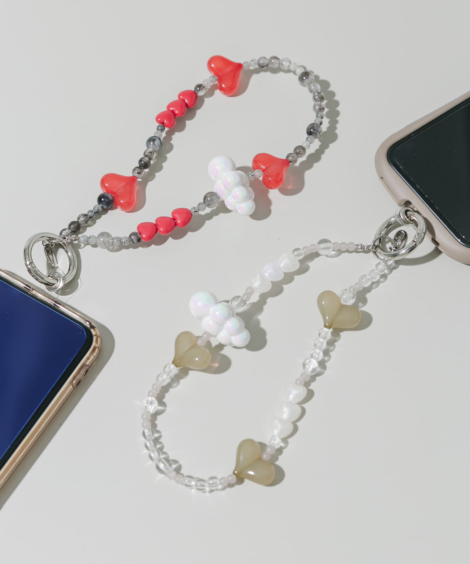 クラウドハートループキーチェーン BEG/CLR -