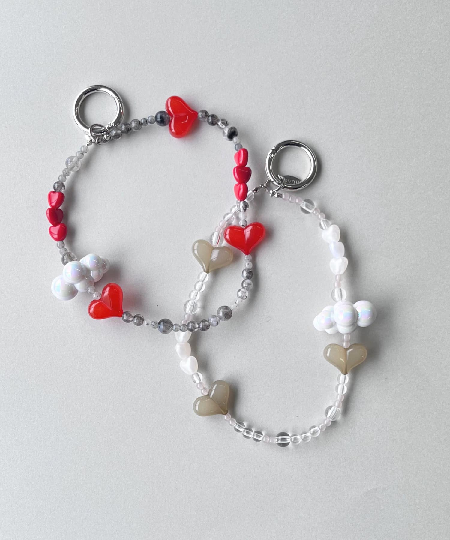 クラウドハートループキーチェーン BEG/CLR -