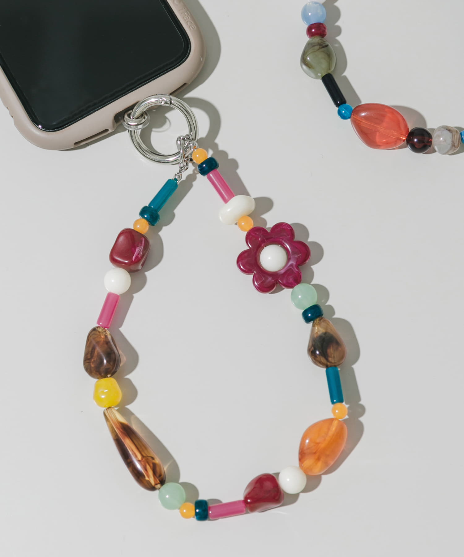 カラフルモチーフループキーチェーン BRN/PPL -