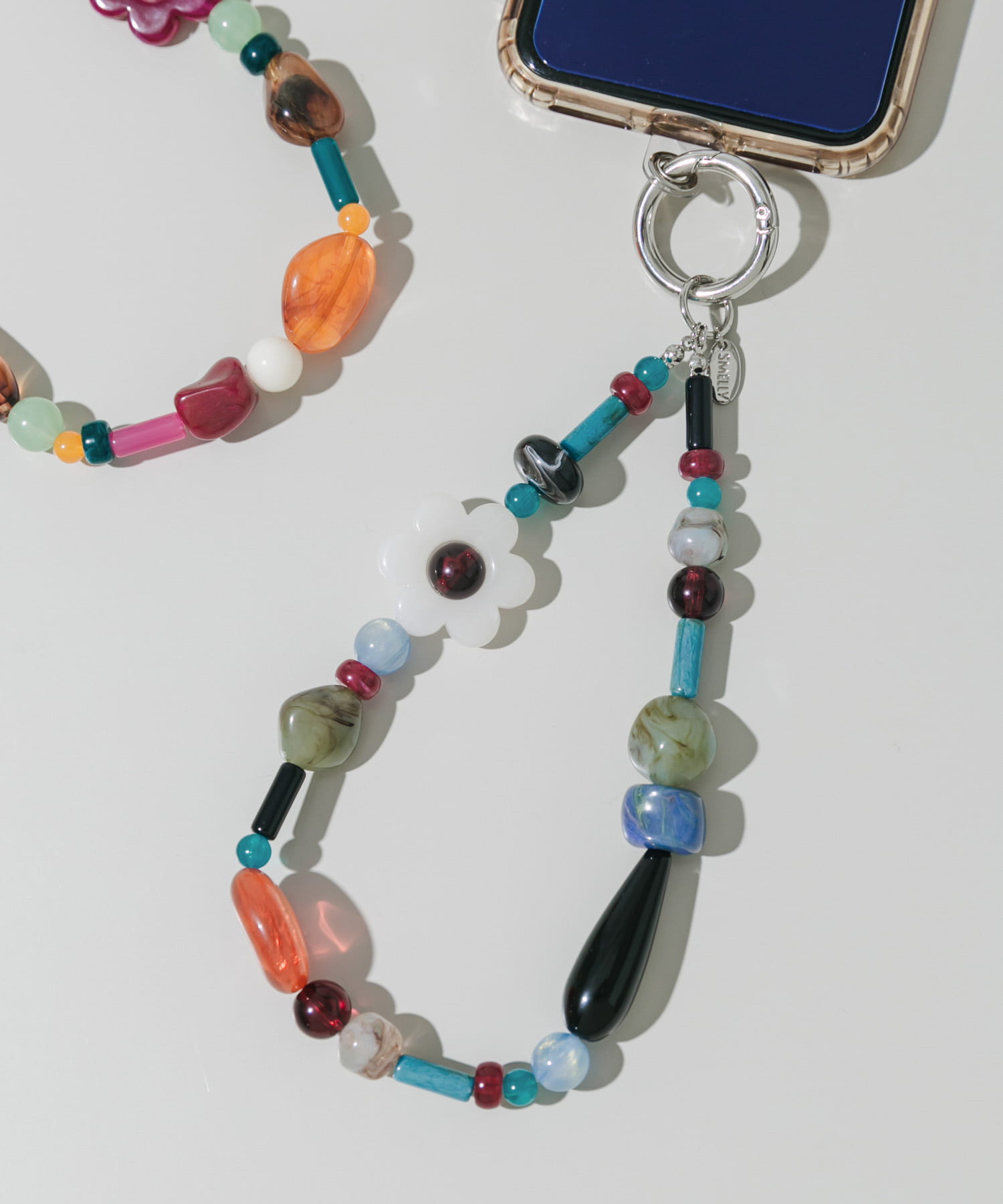 カラフルモチーフループキーチェーン BLK/BLU -