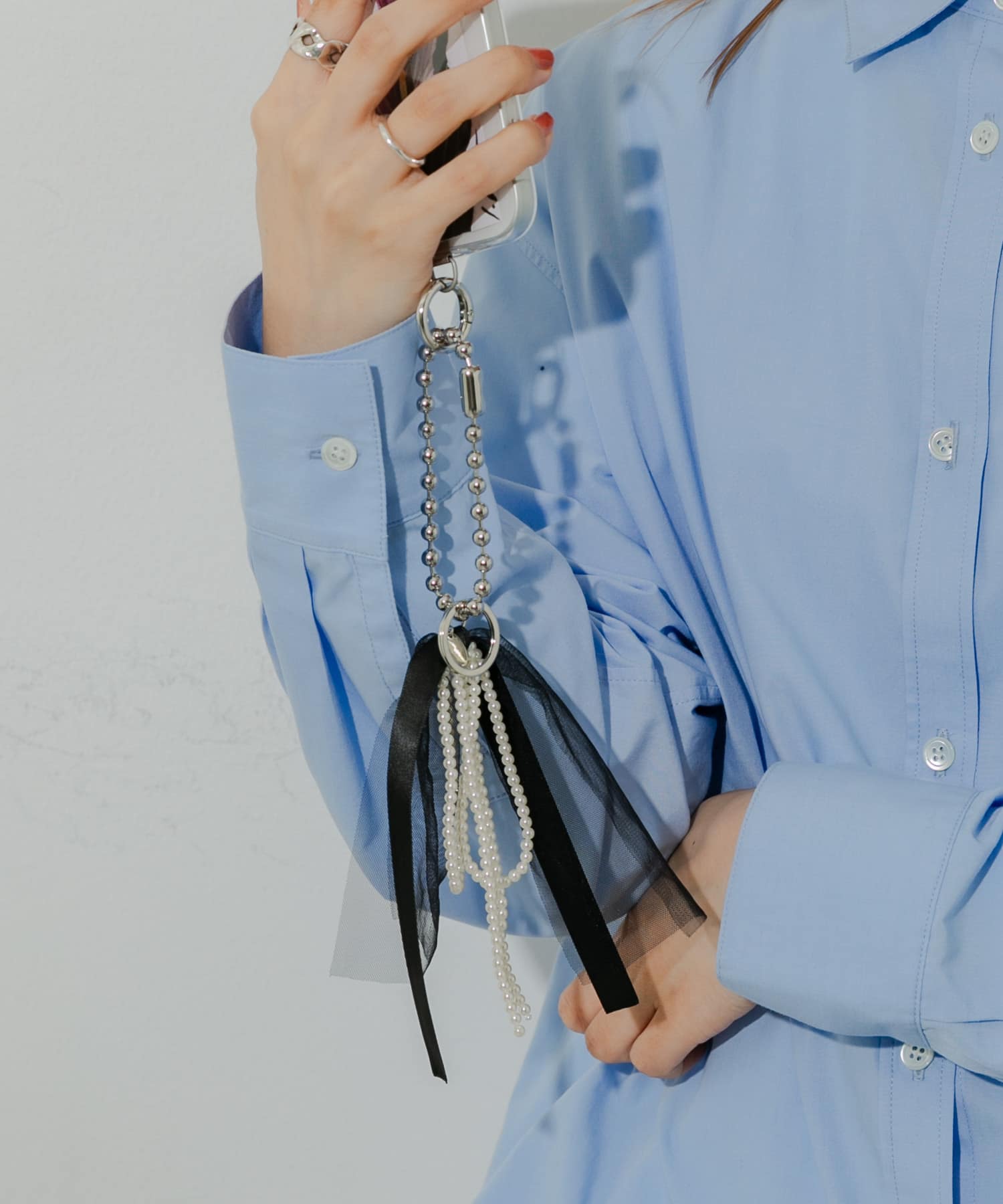 jimi リボンバームキーチェーン Angelic Blue リボンバームキー jimi