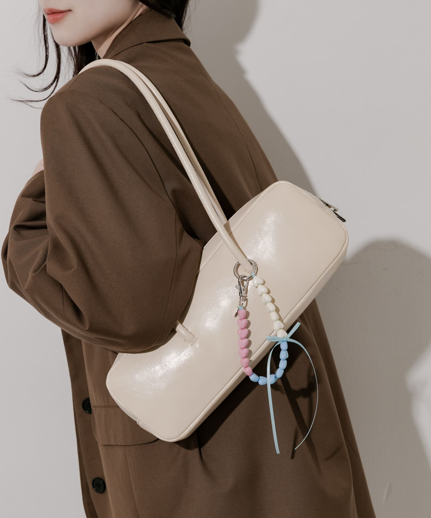 カラフルミニハートリボンキーチェーン BLU/PNK -