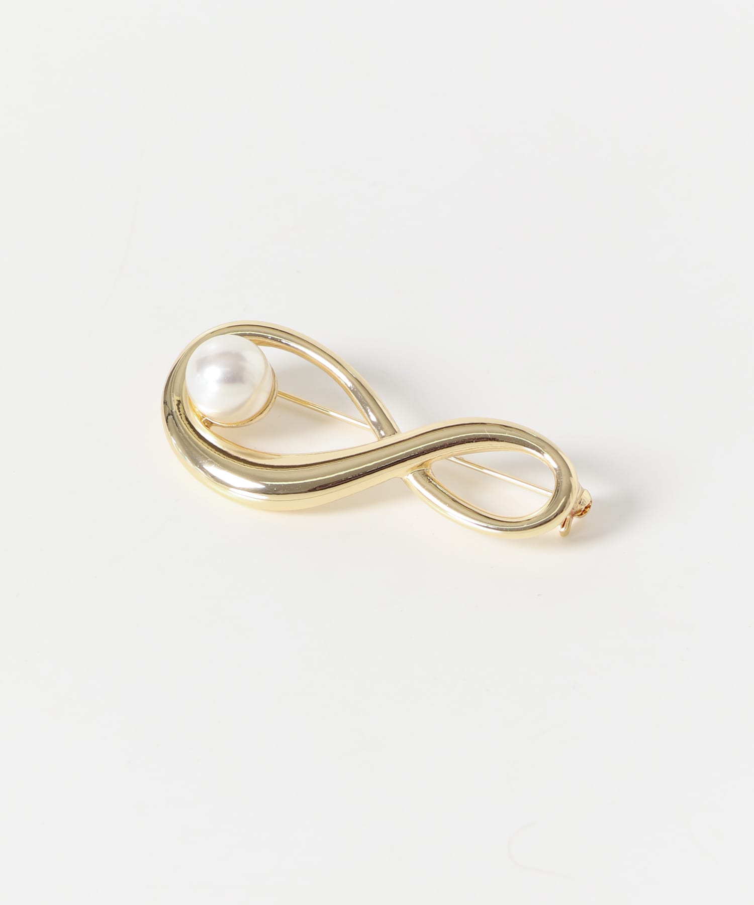 パールツイストブローチ GLD -