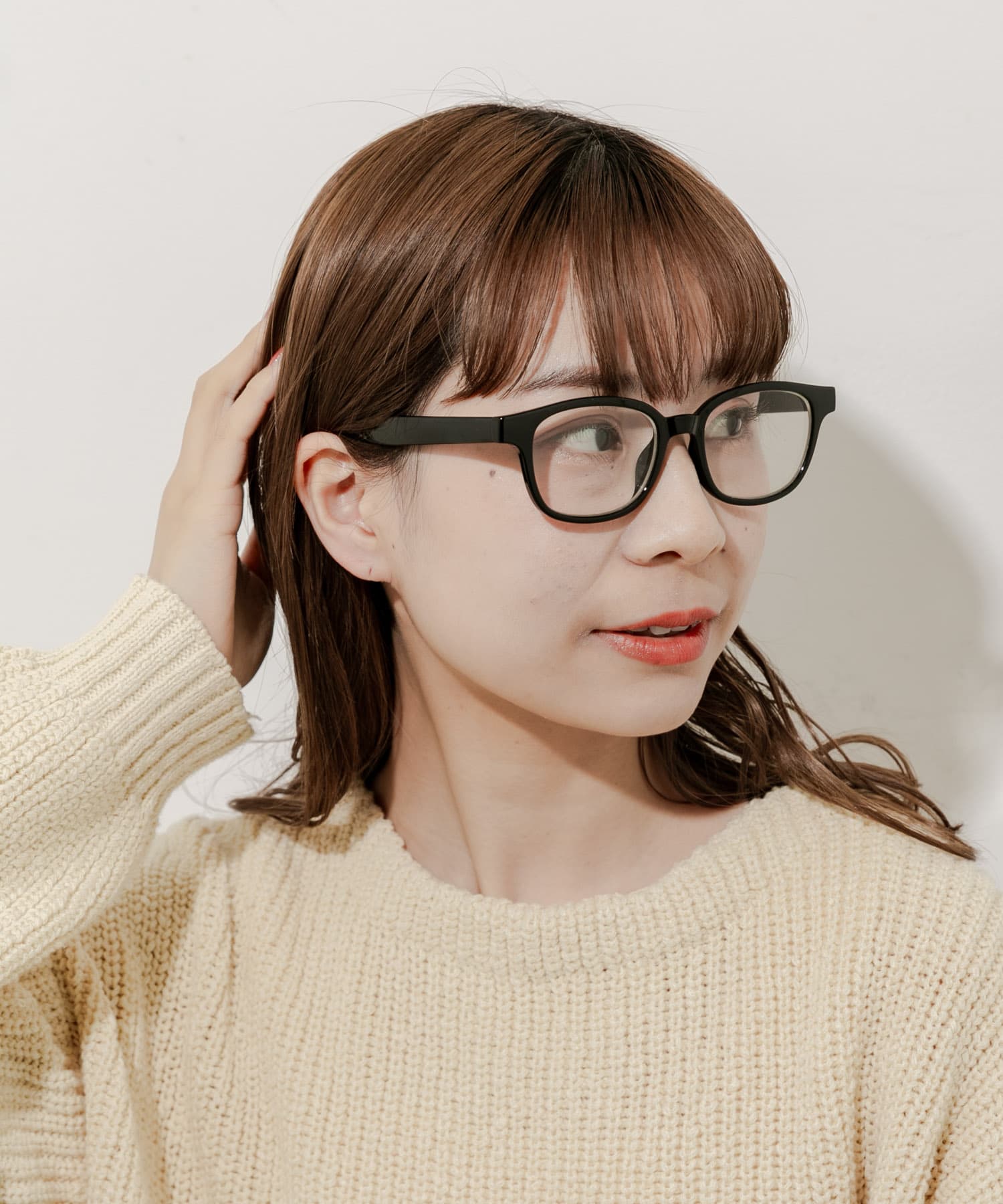 ウェリントンタイプダテメガネ BLK -