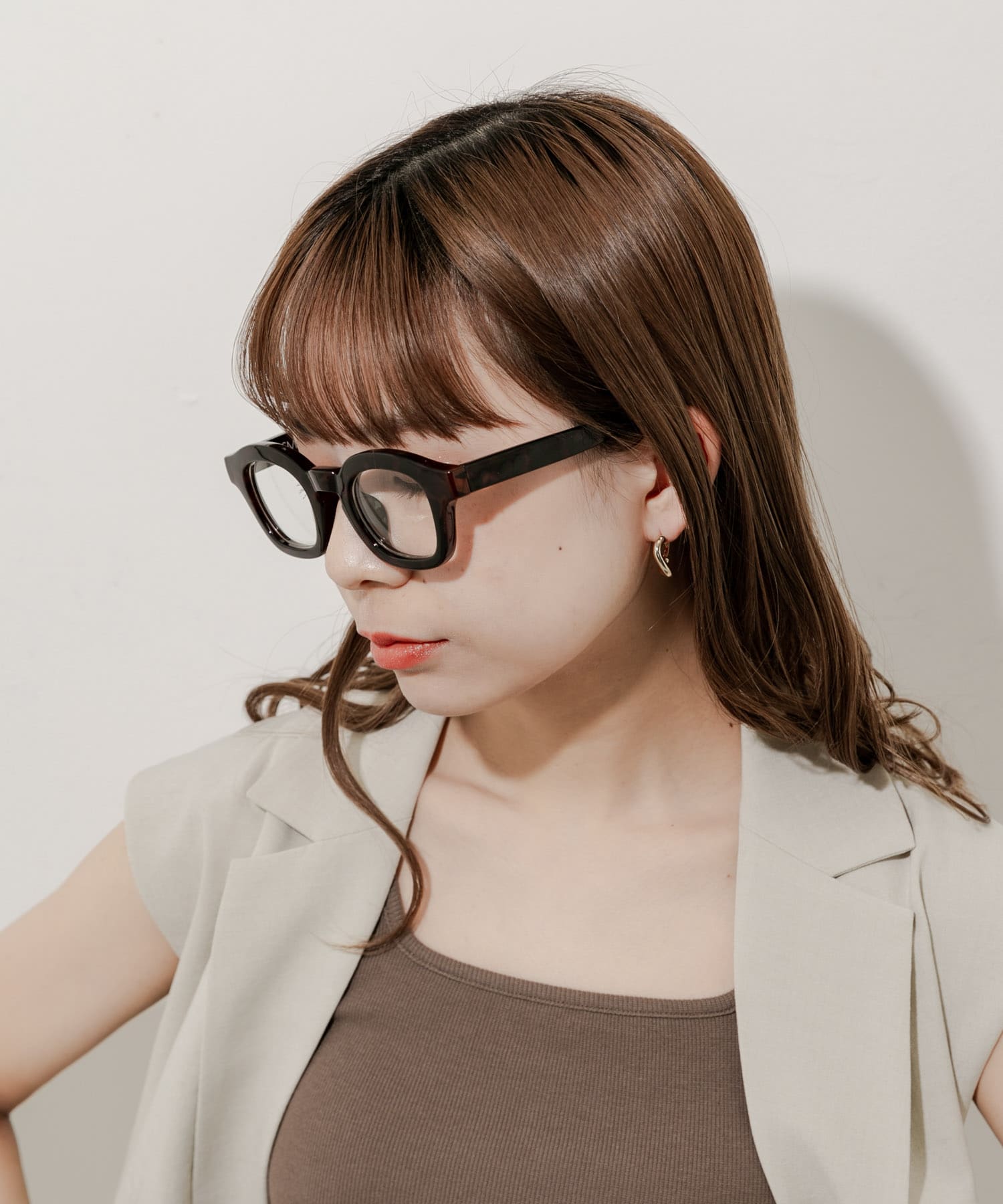 ワイドフレームダテメガネ DEMI -