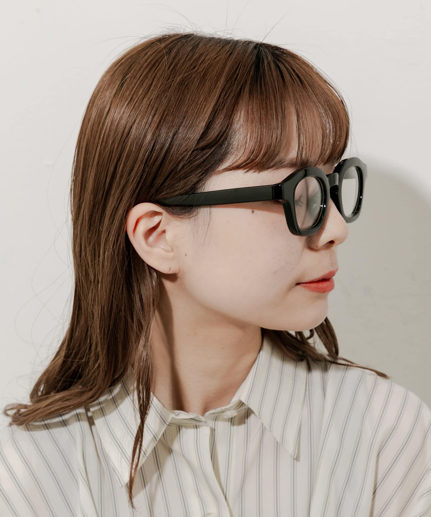 ワイドフレームダテメガネ BLK -