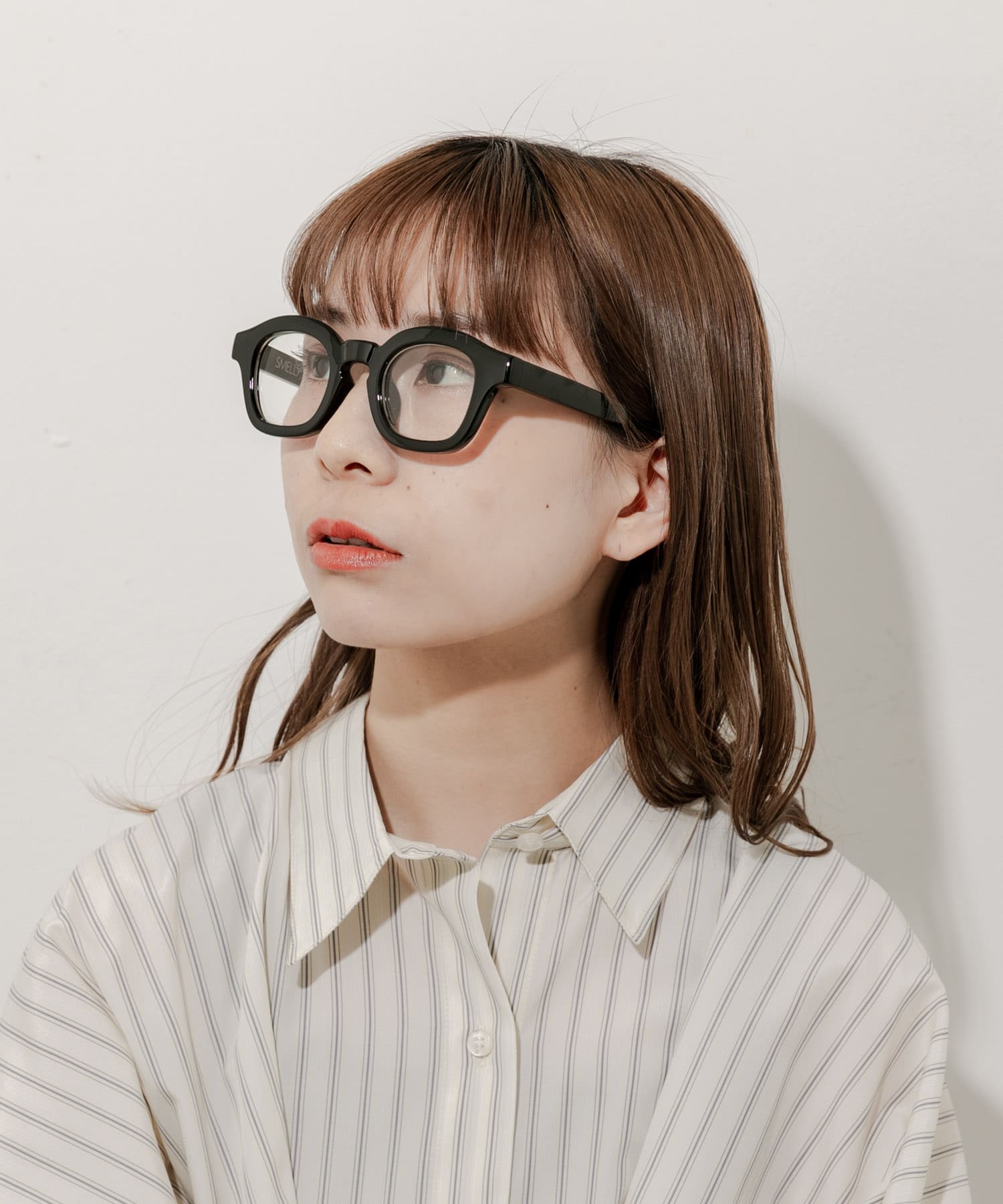 ワイドフレームダテメガネ BLK -