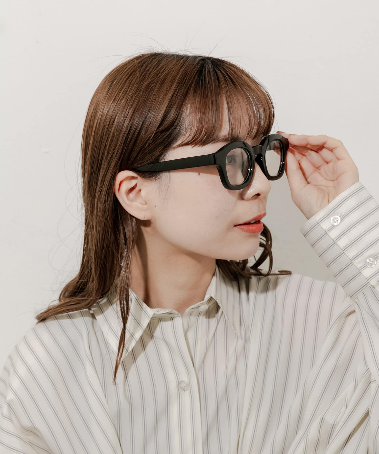 ワイドフレームダテメガネ BLK -