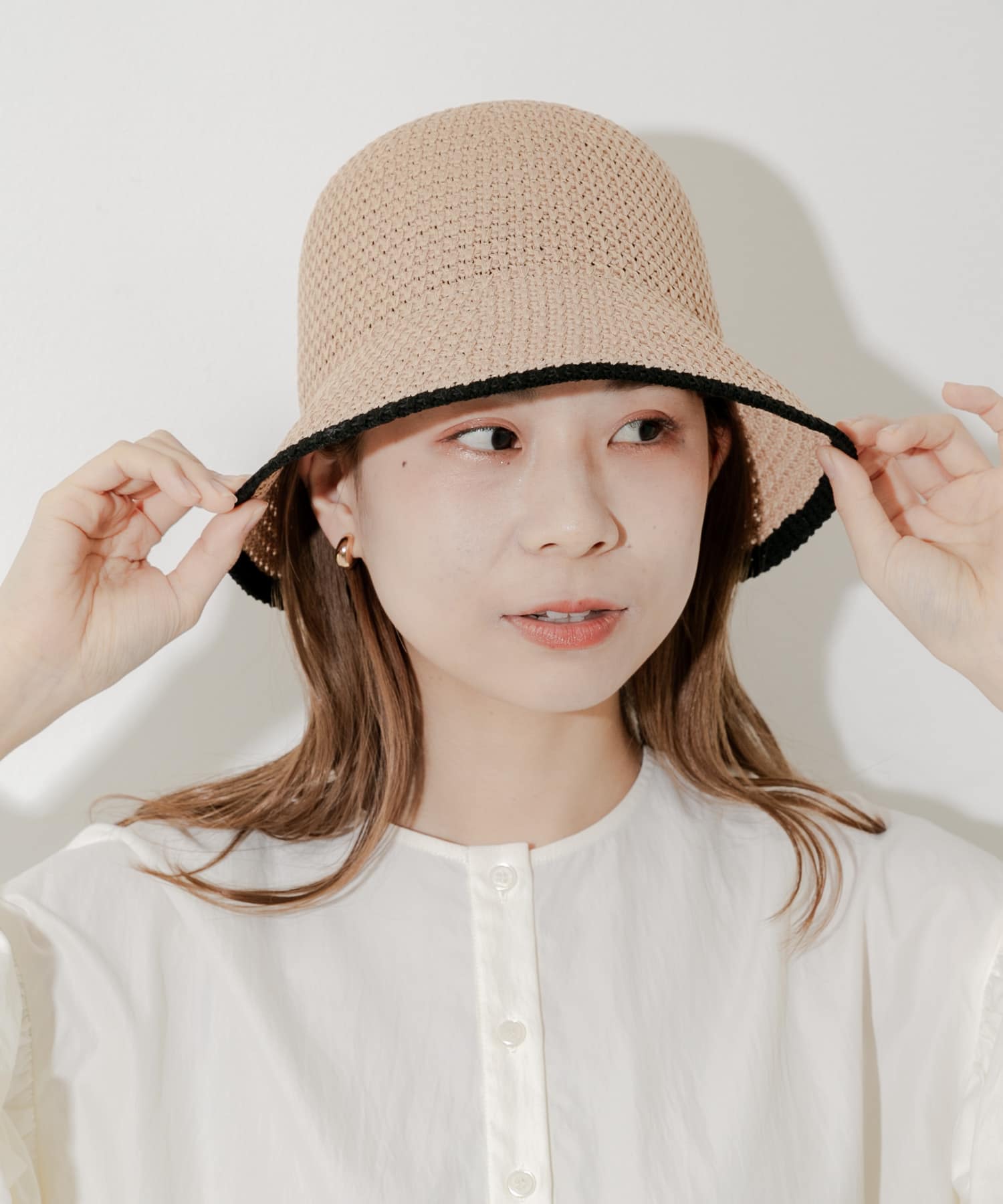 バイカラーシンプルハット