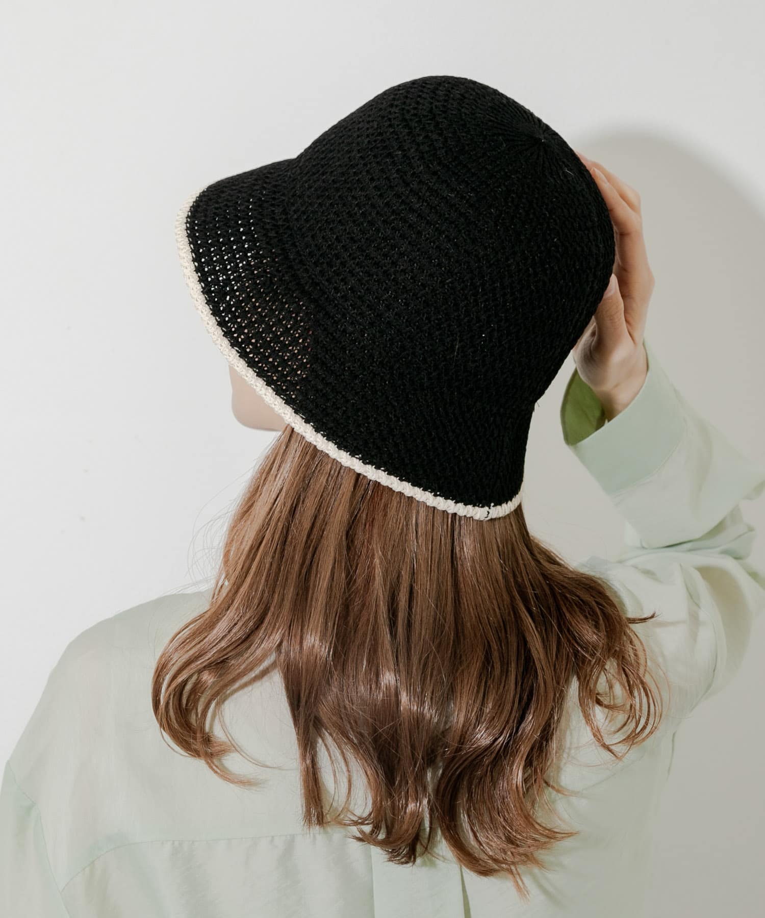 バイカラーシンプルハット BLK -