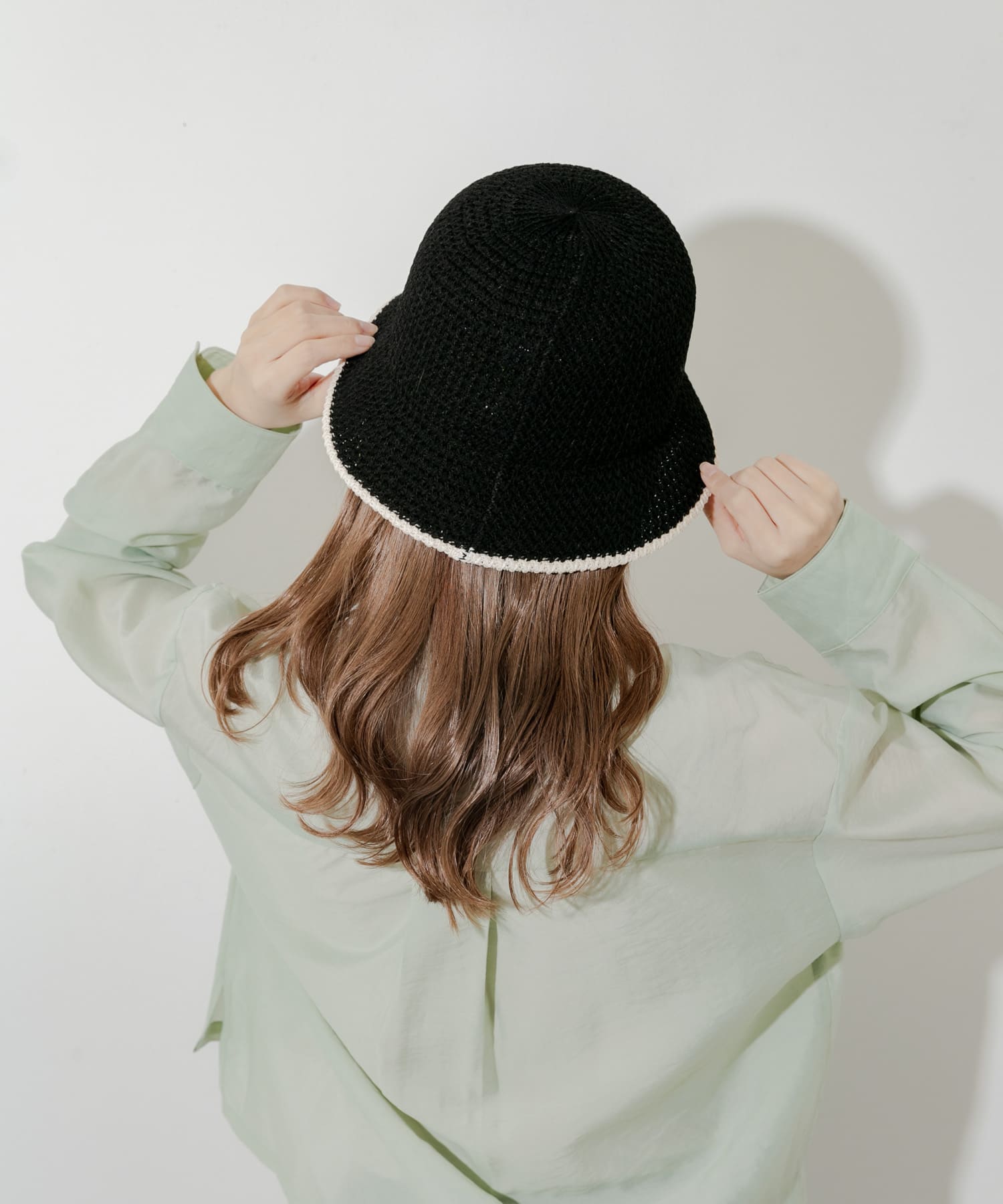 バイカラーシンプルハット BLK -