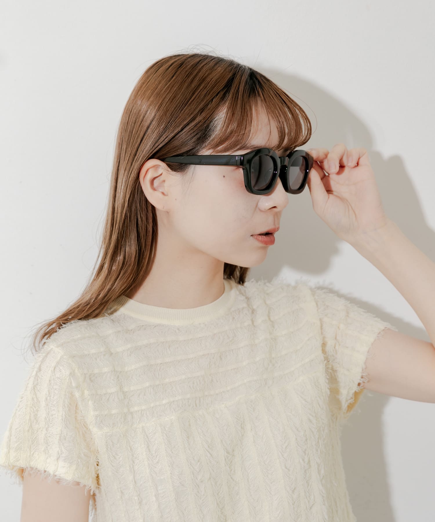 ワイドフレームサングラス BLK -