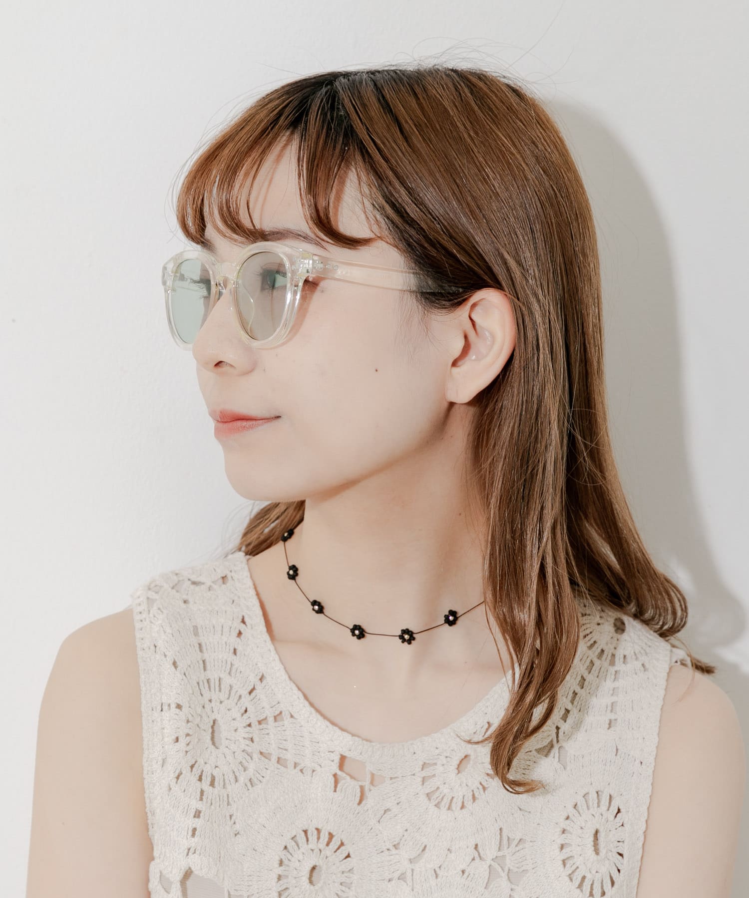 クリアフレームサングラス YEL -