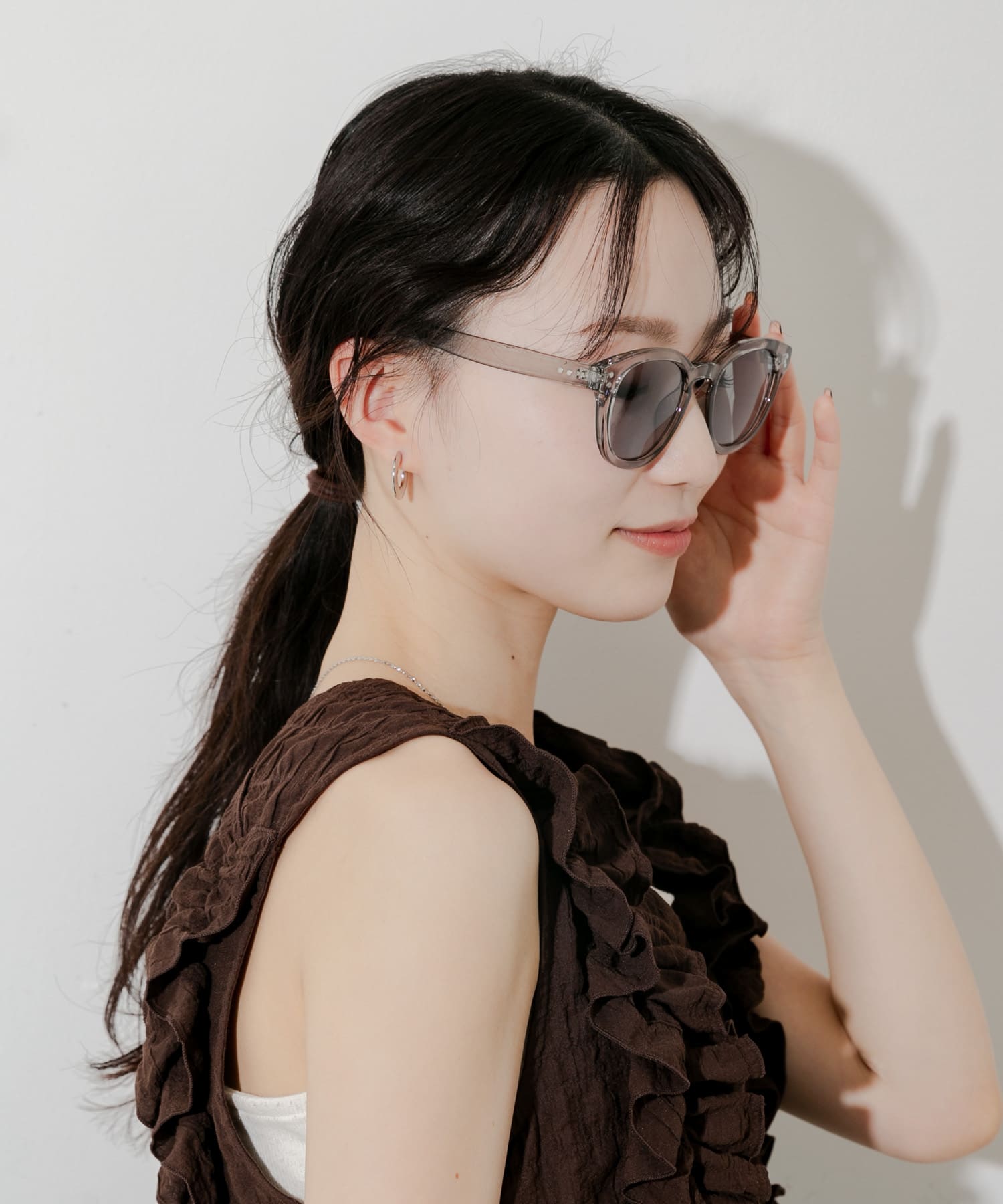 クリアフレームサングラス GRY -