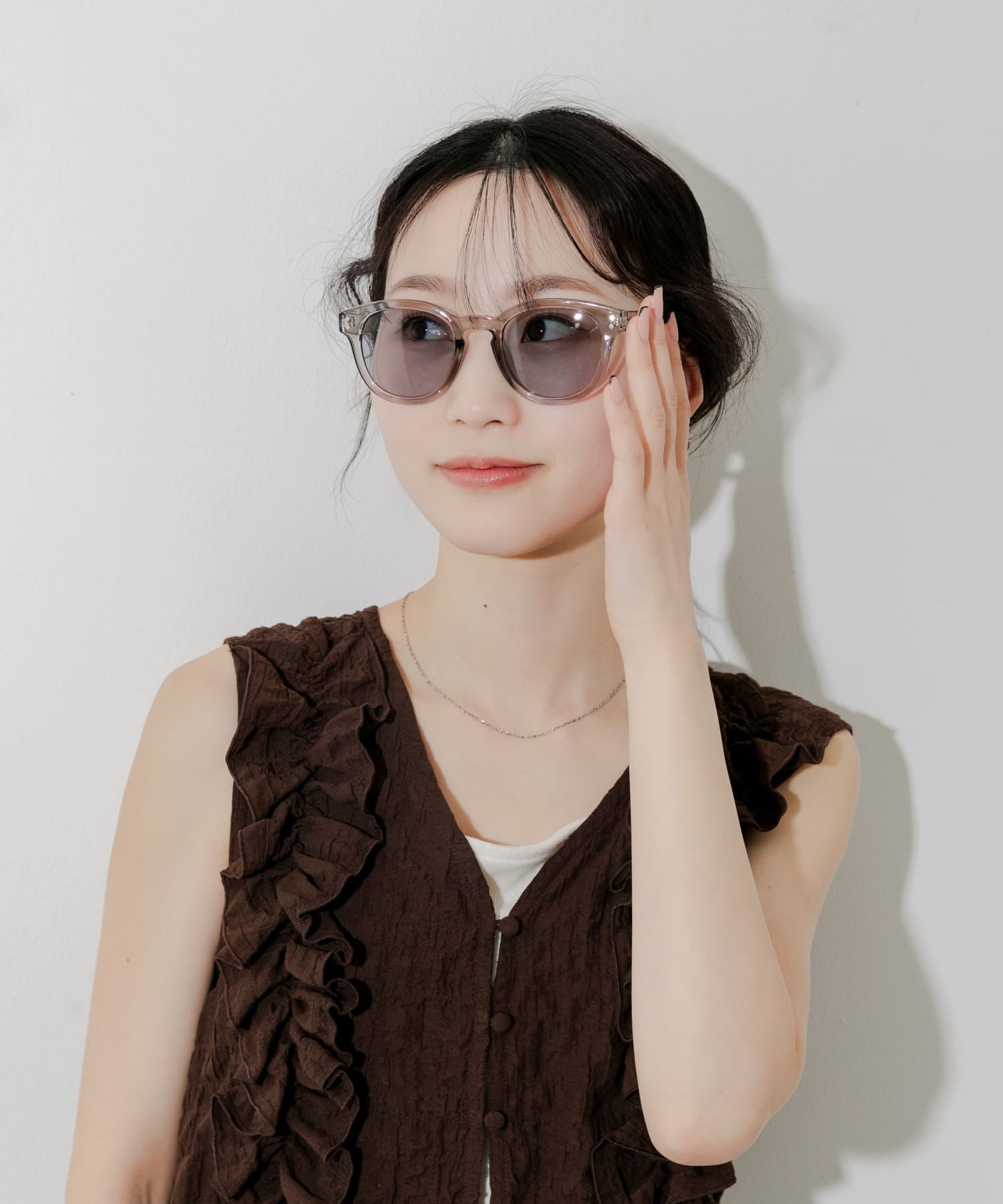 クリアフレームサングラス GRY -