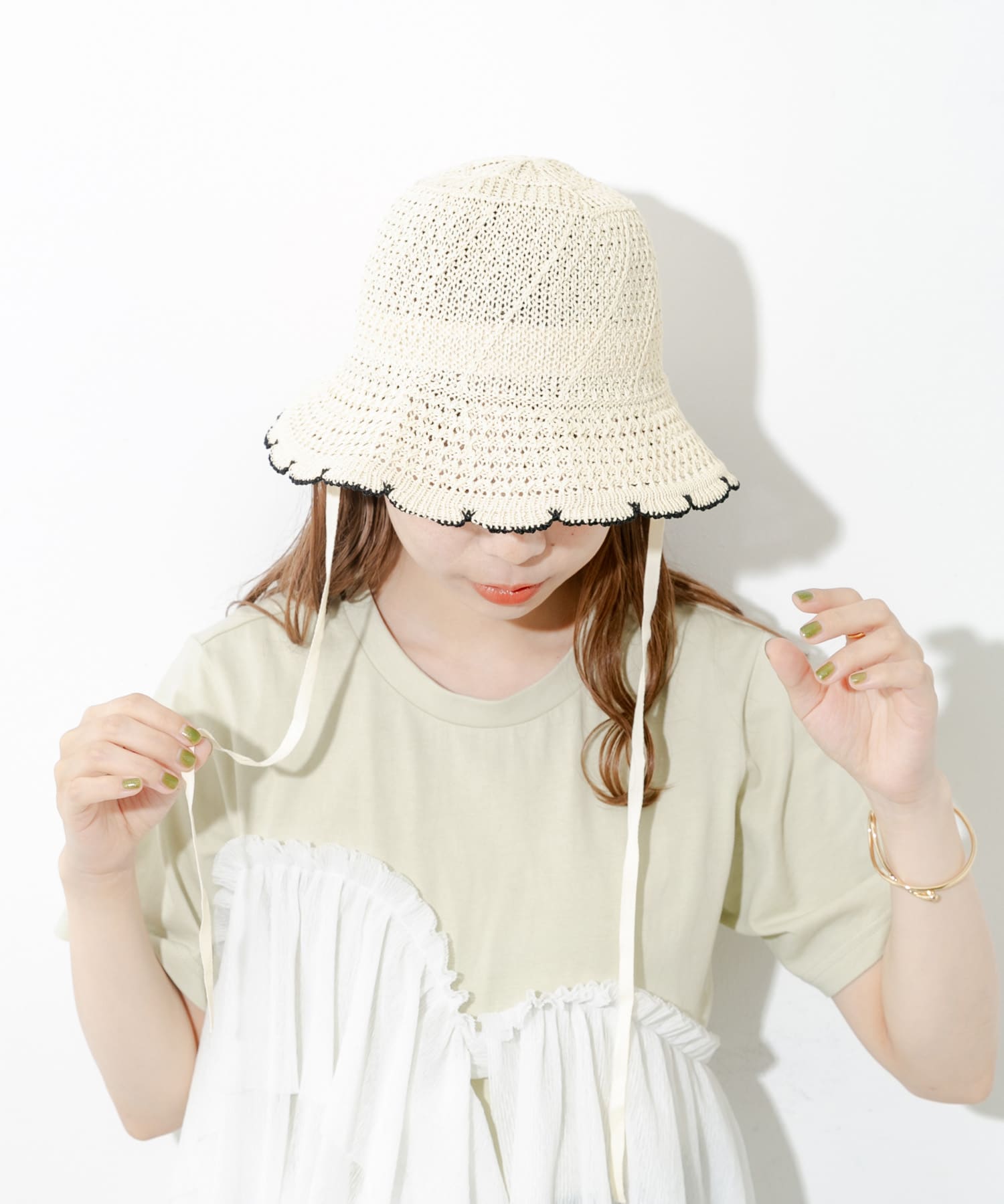 スカラップチューリップハット BEG -